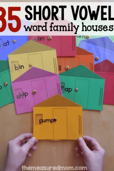 35 Short Vowel Word Family Houses