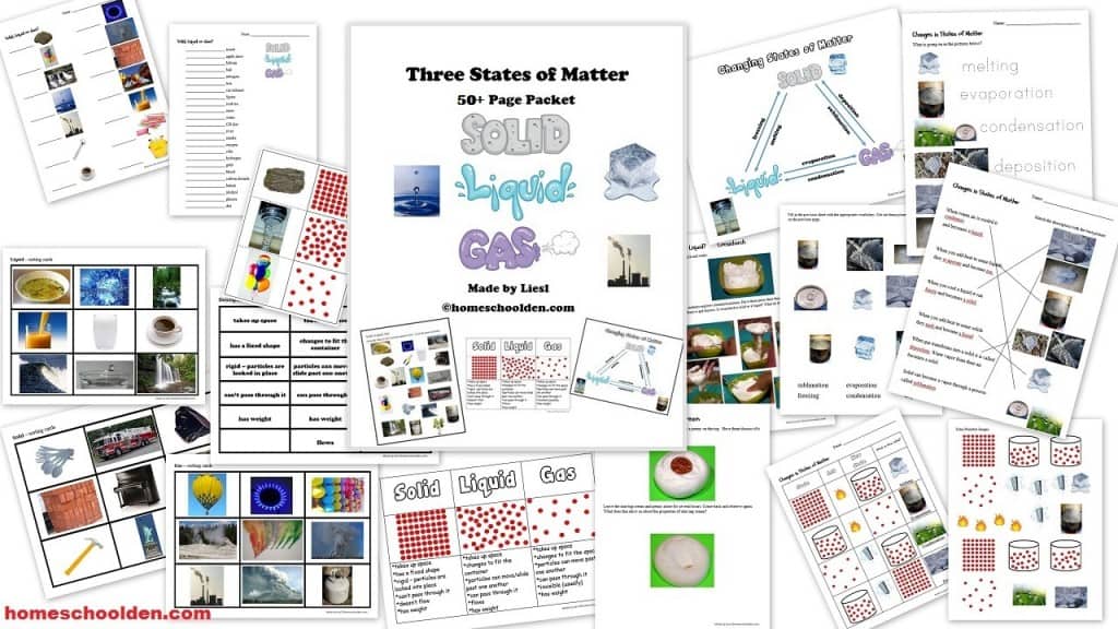 free states of matter science printables homeschool giveaways