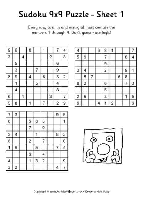 free printable sudoku for kids homeschool giveaways