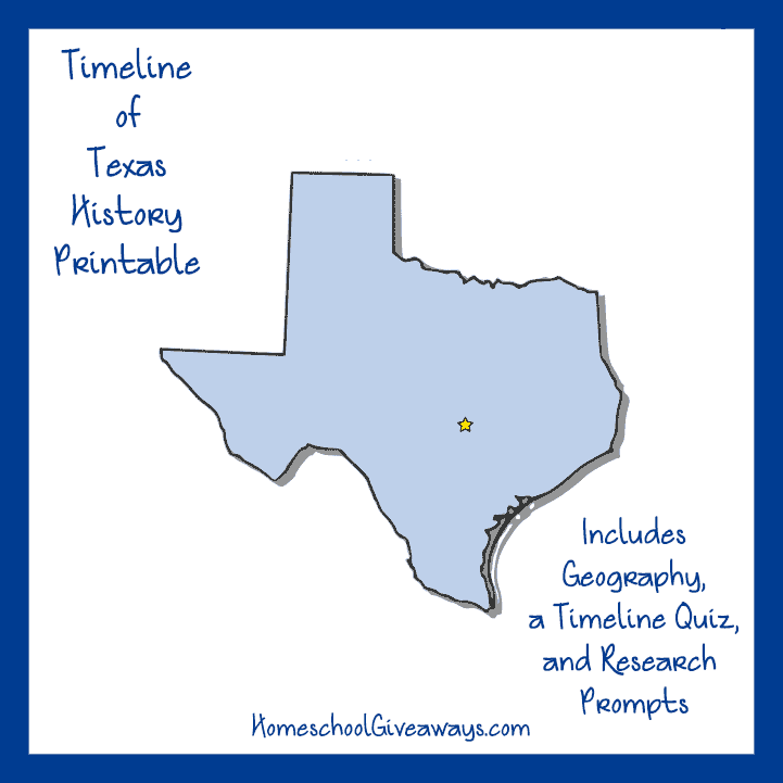 Texas State History Printable
