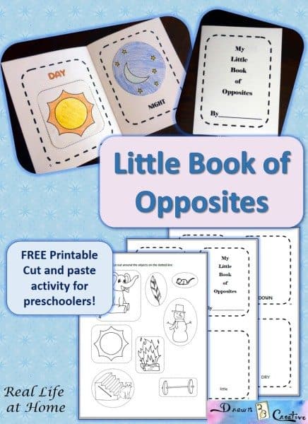 free little book of opposites for preschool homeschool giveaways