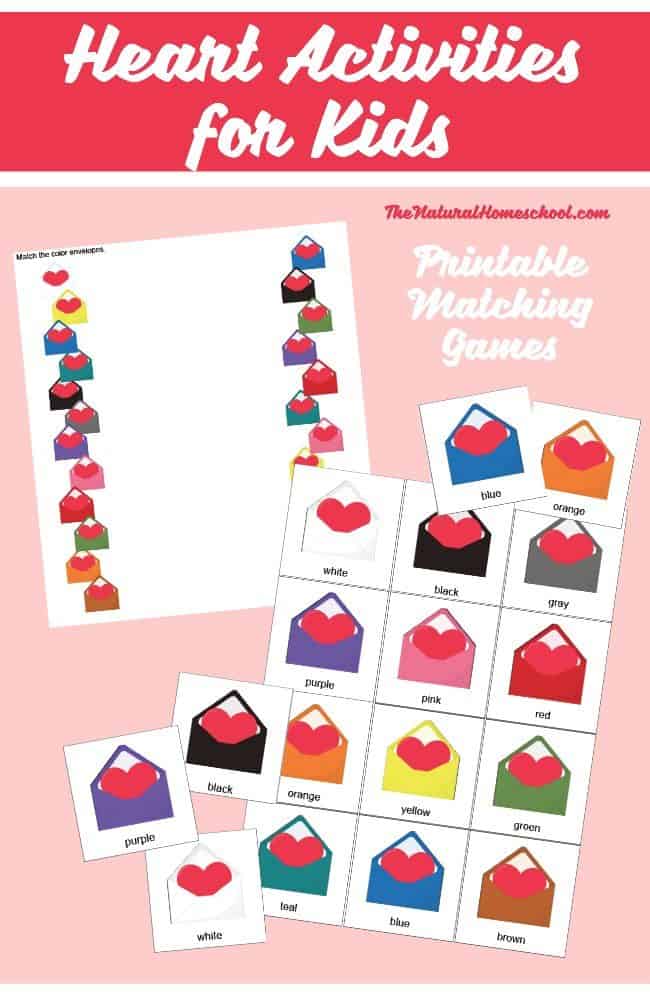 Heart Activities for Kids to Match Colors FREE Printable - Homeschool