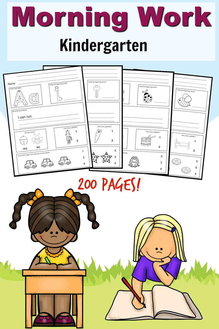 FREE Printable Kindergarten Morning Workbook 200 Pages Homeschool