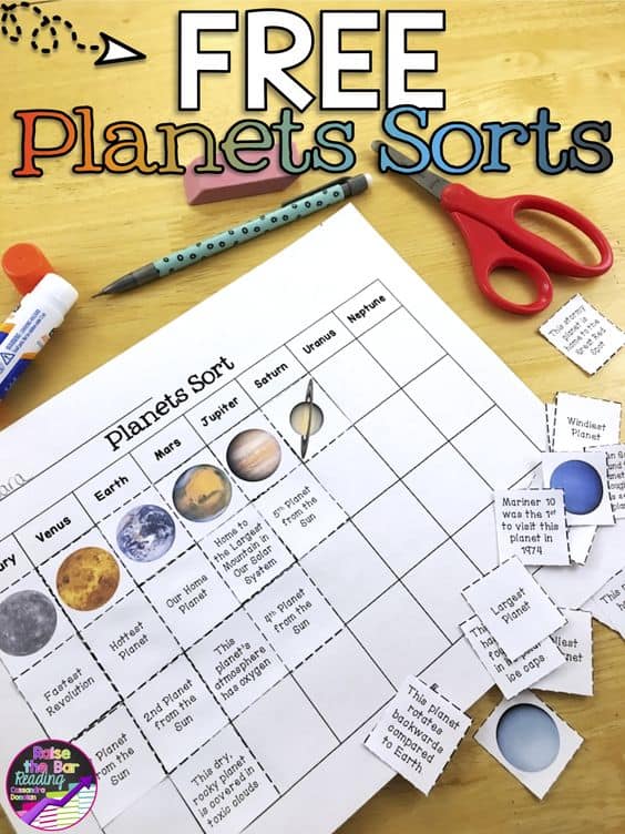 FREE Printable Planet Sorting Activity