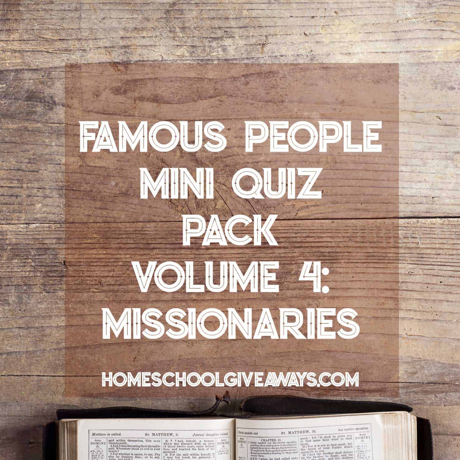 FREE Famous People Mini Quiz Pack Volume 4 – Missionaries