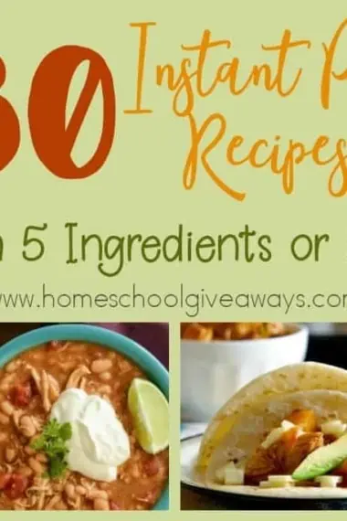 What if you only have a few ingredients for dinner? Check out these Instant Pot Recipes that require 5 ingredients or less! :: www.homeschoolgiveaways.com