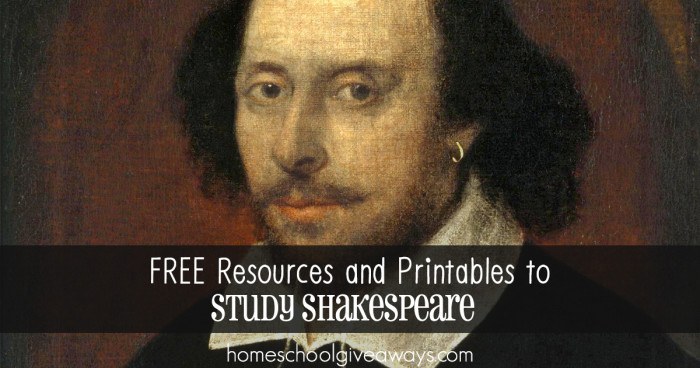 FREE Resources and Printables to Study Shakespeare FB