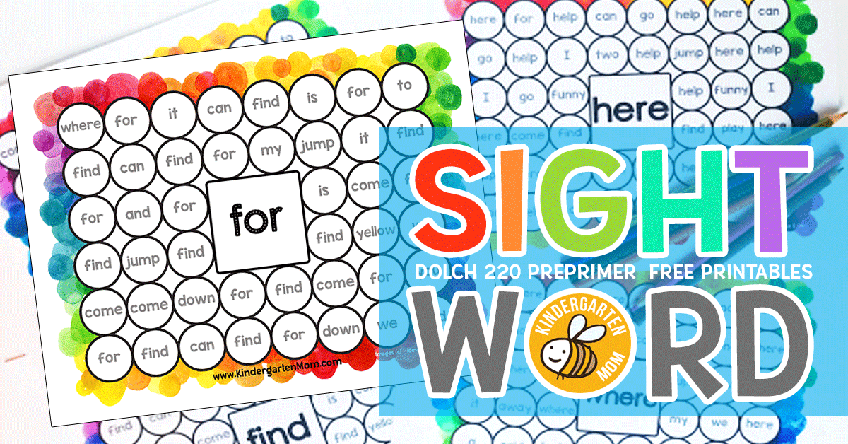 FREE Dab n' Dot Sight Word Printables Homeschool Giveaways