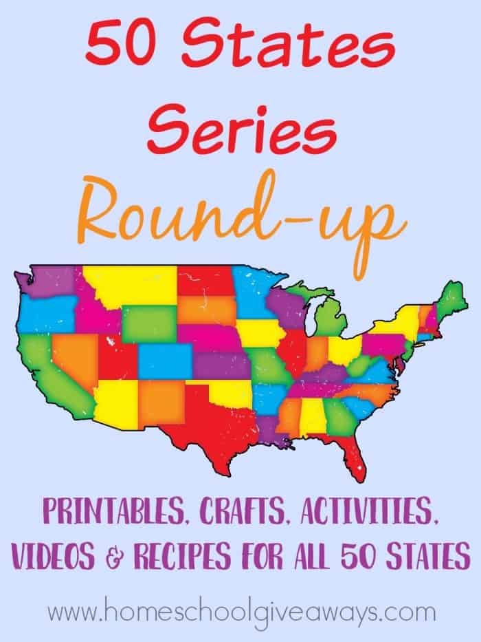 Studying the 50 states? Check out these resources including free printables, crafts, fun activities, travel destinations and recipes for all 50 states! :: www.homeschoolgiveaways.com