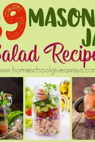 I love having quick, easy and healthy meals ready-to-go. These Mason Jar Salad recipes are the perfect solution! With so many different varieties, you'll never get bored! :: www.homeschoolgiveaways.com