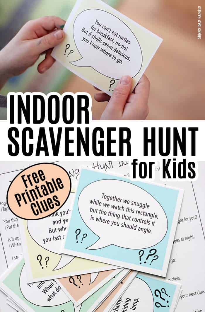 Kids Indoor Scavenger Hunt Printable