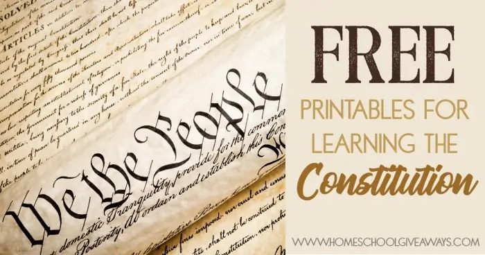 Free Printables for Learning the Constitution