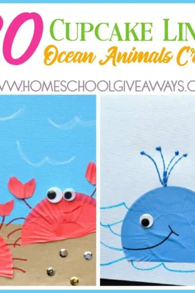 If you're studying Ocean Animals with your little ones, these Cupcake Liner Ocean Animals Crafts are sure to be the perfect addition to your unit! :: www.homeschoolgiveaways.com
