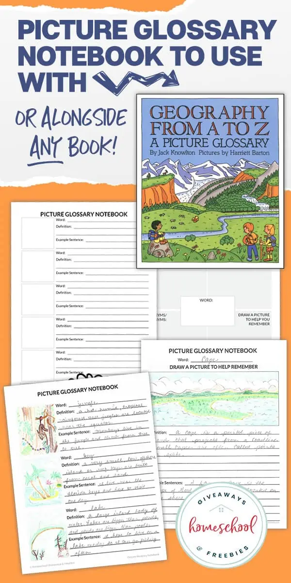 Picture Glossary Notebook to use with Geography from A to Z