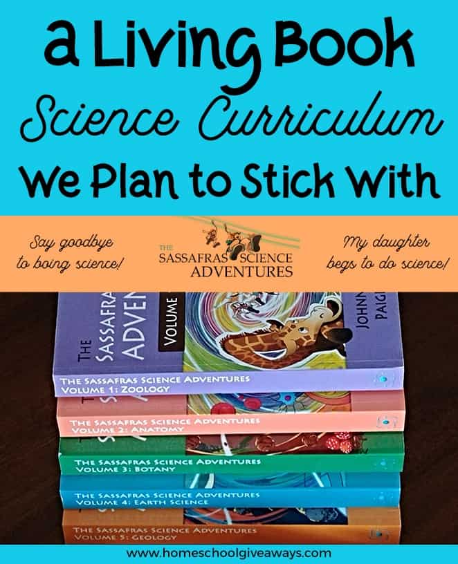 A Living Book Science Curriculum We Plan to Stick With text with image of books stacked