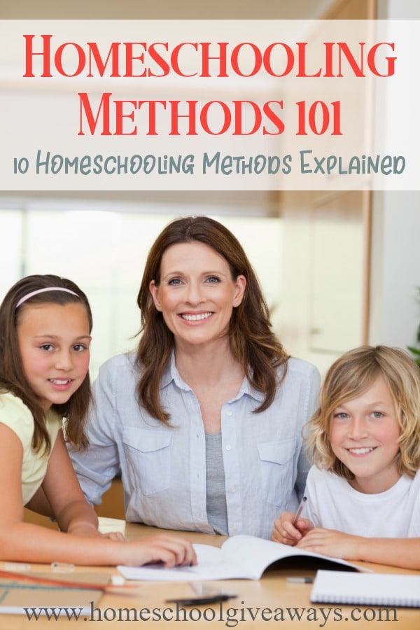 Mom with children at table - overlay Homeschooling Methods 101
