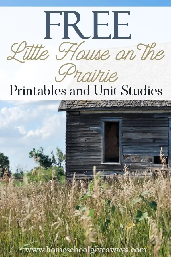 Little House on the Prairie worksheets with picture of a log cabin