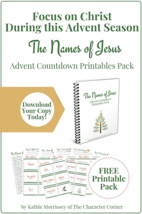 FREE Printable Advent Countdown with the Names of Jesus