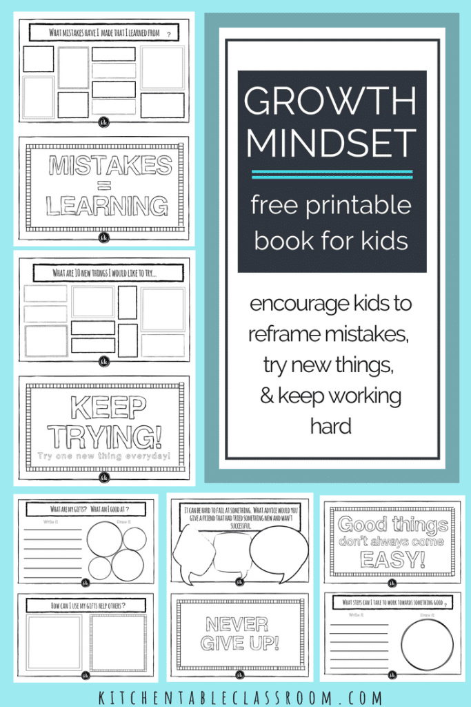 FREE Printable Growth Mindest Book for Kids - Homeschool Giveaways