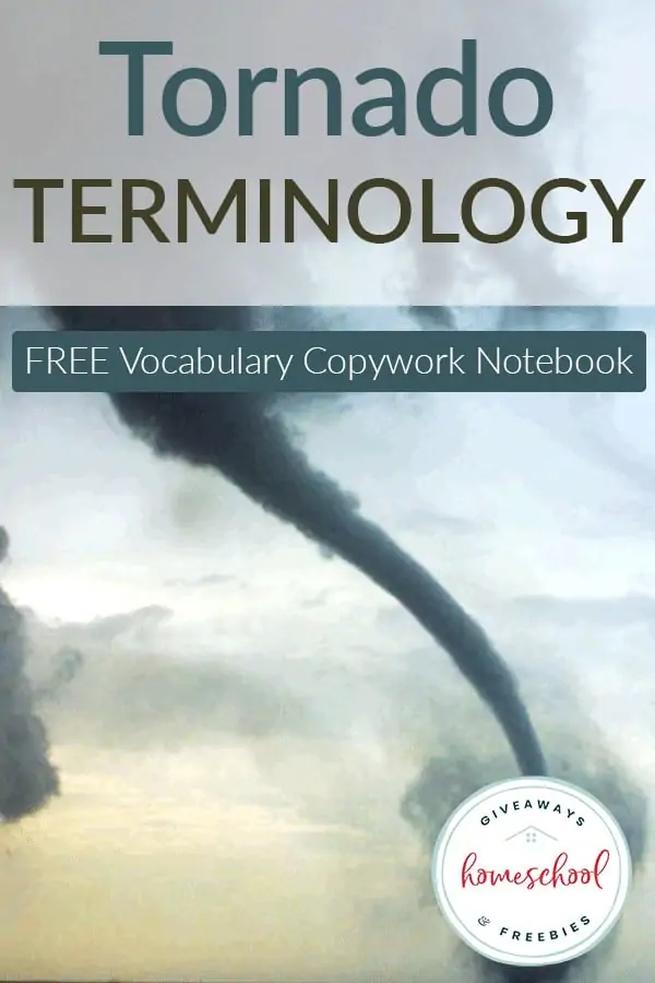 tornado terminology free vocabulary copywork notebook