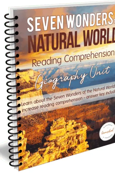 seven wonders of the natural world reading comprehension geography unit workbook cover