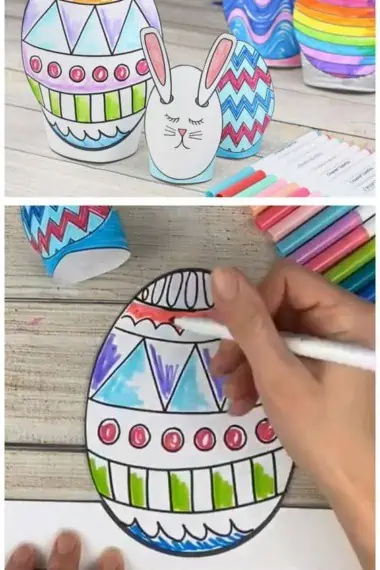 Easter egg coloring activity for kids
