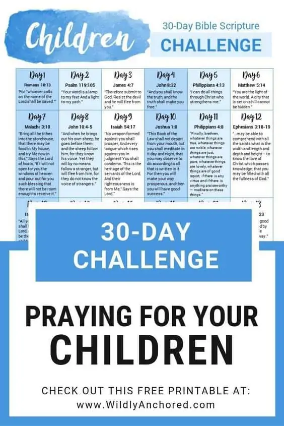 30-day challenge praying for your children