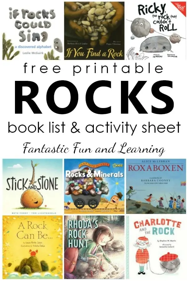free printables rocks book list and activity sheet