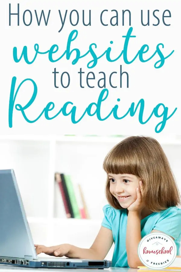 How You can Use Websites to Teach Reading text with image of a little girl using a laptop