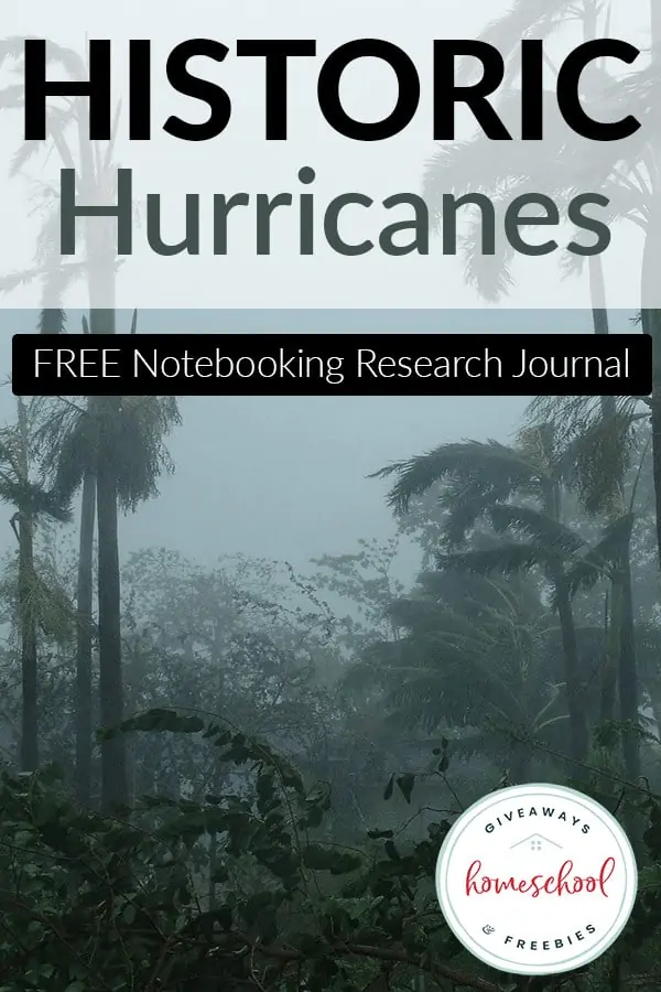historic hurricanes free notebooking research journal
