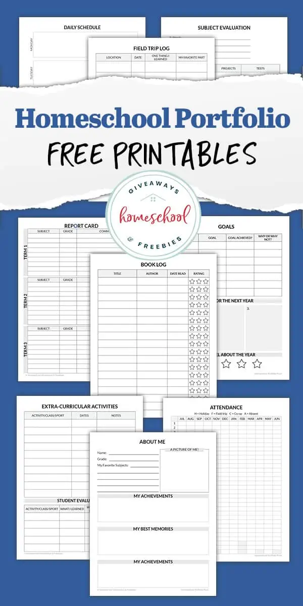 Free Homeschool Portfolio Printables For Easy Organization