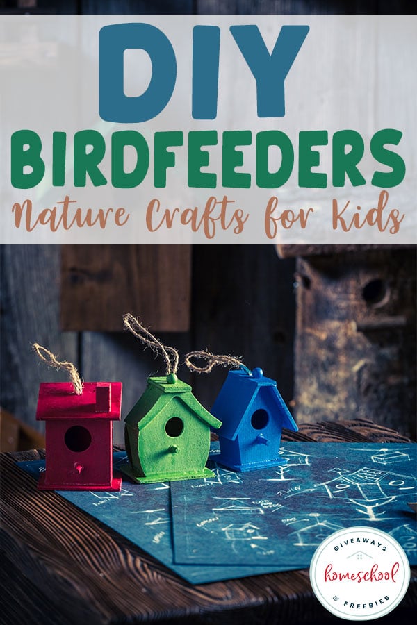Are you looking for some fun summer crafts for your kids? Try these DIY Birdfeeders the perfect nature crafts for kids. #naturecrafts #DIYbirdfeeders #homeschoolcrafts