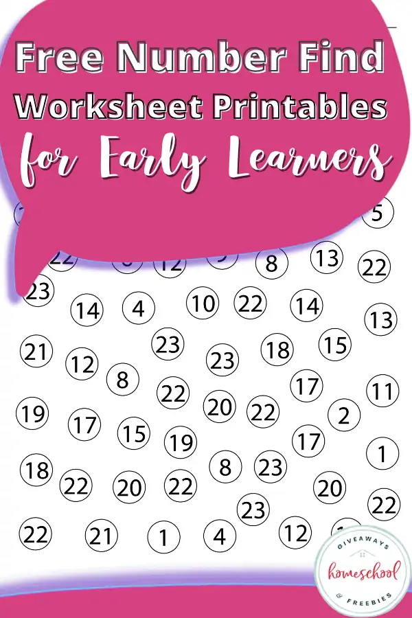 Free Number Find Worksheet Printables for Early Learners with picture of number worksheet