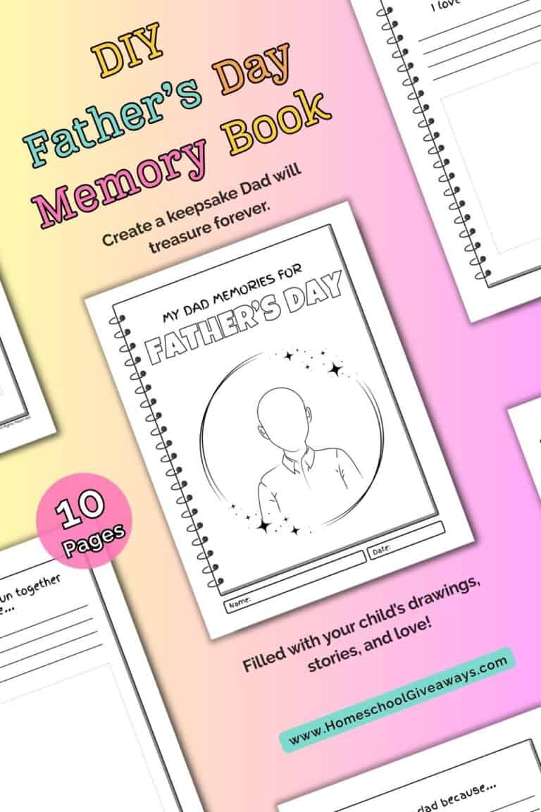 diy fathers day gift memory book with preview of cover page