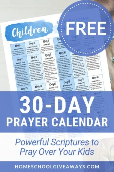 free 30-day prayer calendar