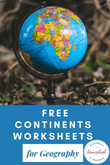 Globe with text overlay free continents worksheets