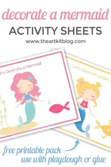 decorate a mermaid activity sheets