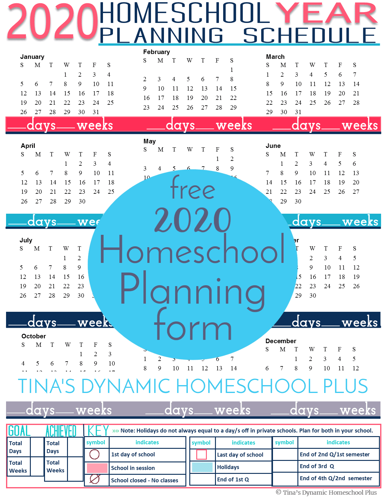 free 2020 homeschool planning form