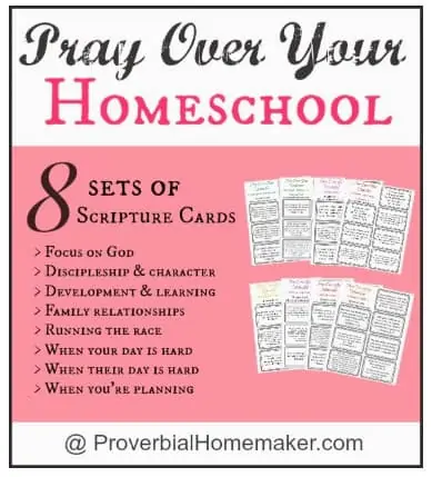 Pray over your homeschool scripture cards