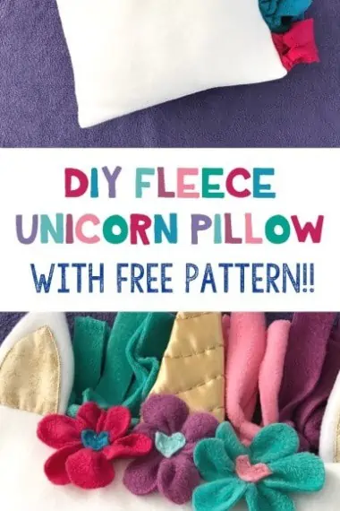 DIY Fleece Unicorn Pillow
