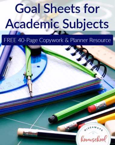 FREE Copywork & Goal Sheets for Academic Subjects (Great for Planners!)