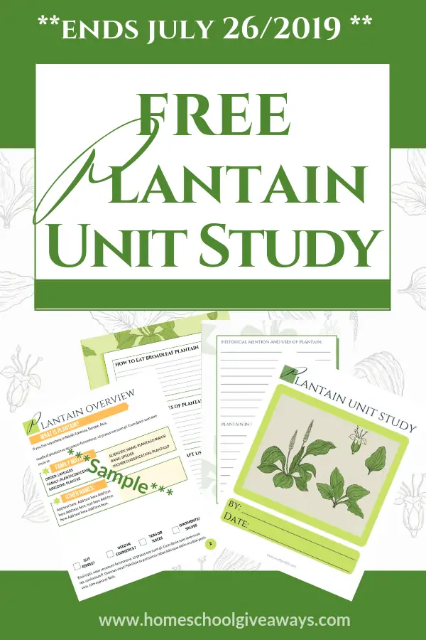 Plantain Unit Study - Free for a Limited Time