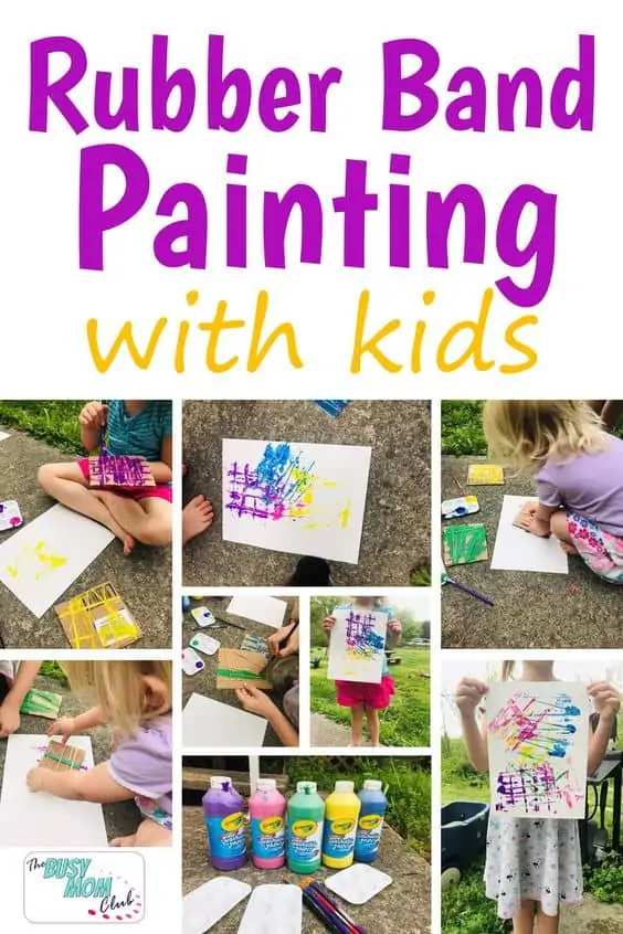 Rubber Band Painting with Kids