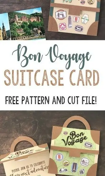 Bon Voyage Suitcase Card Free Pattern and Cut File!