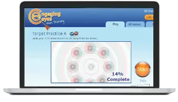 Engaging Eyes online program on a laptop