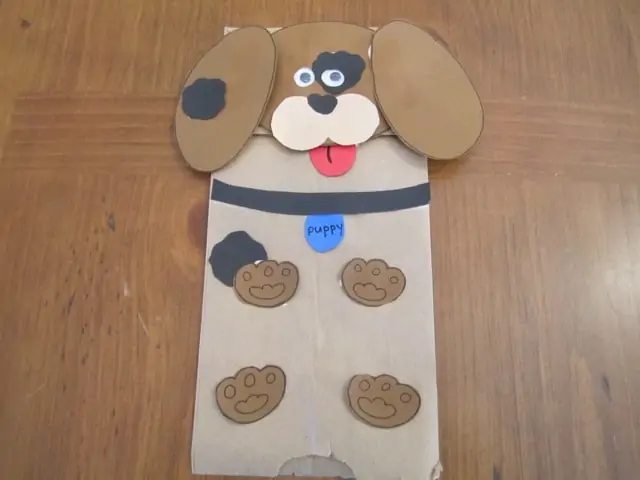 paper bag dog puppet craft for kids
