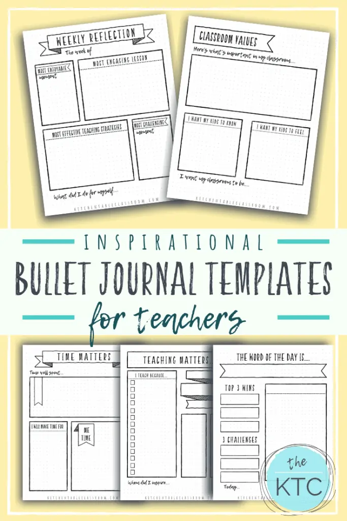 bullet journal templates for teachers examples and text