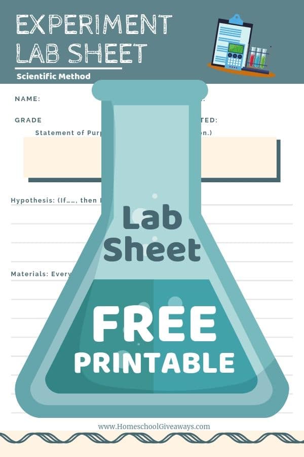image of lab sheet free printable on www.homeschoolgiveaways.com