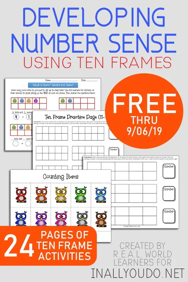 Developing Number Sense Using ten Frames Free Through 9/06/19
