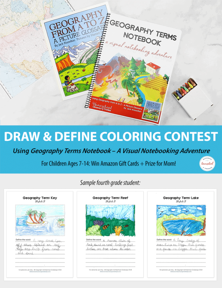 Contest for Kids Draw & Define Geography Terms Homeschool Giveaways